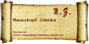 Mauszkopf Zdenka névjegykártya